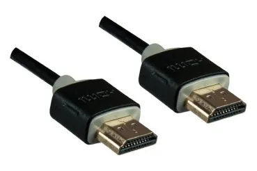 DINIC Super Slim HDMI 1.4 Kabel, OD 3,6mm dünn, schwarz, 1m